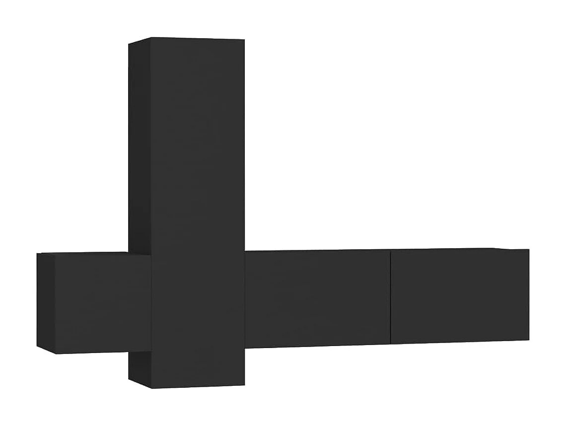 Ensemble de meubles TV 3 pcs Noir Aggloméré