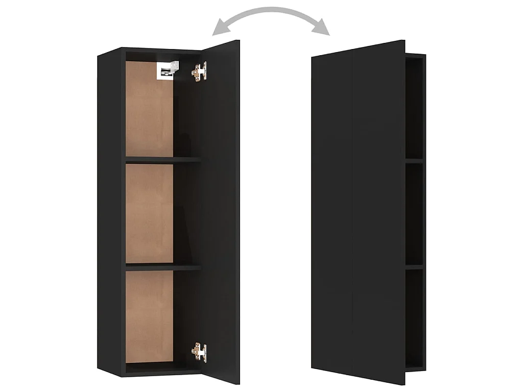 Ensemble de meubles TV 3 pcs Noir Aggloméré