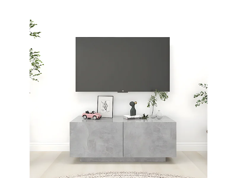 Meuble TV Gris béton 100x35x40 cm Aggloméré