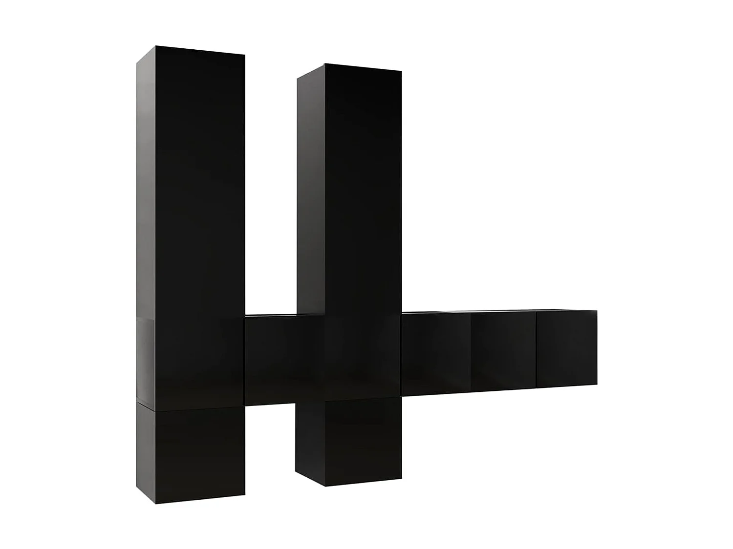 Ensemble de meuble TV 7 pcs Noir Aggloméré