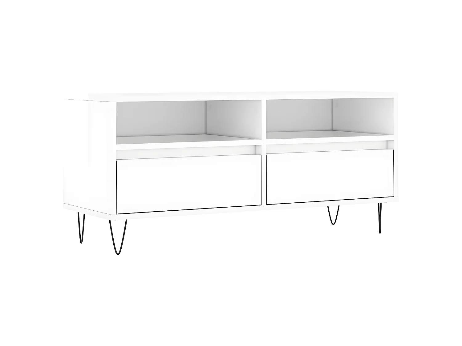 Glanzend wit tv-meubel 100x34,5x44,5 cm samengesteld hout