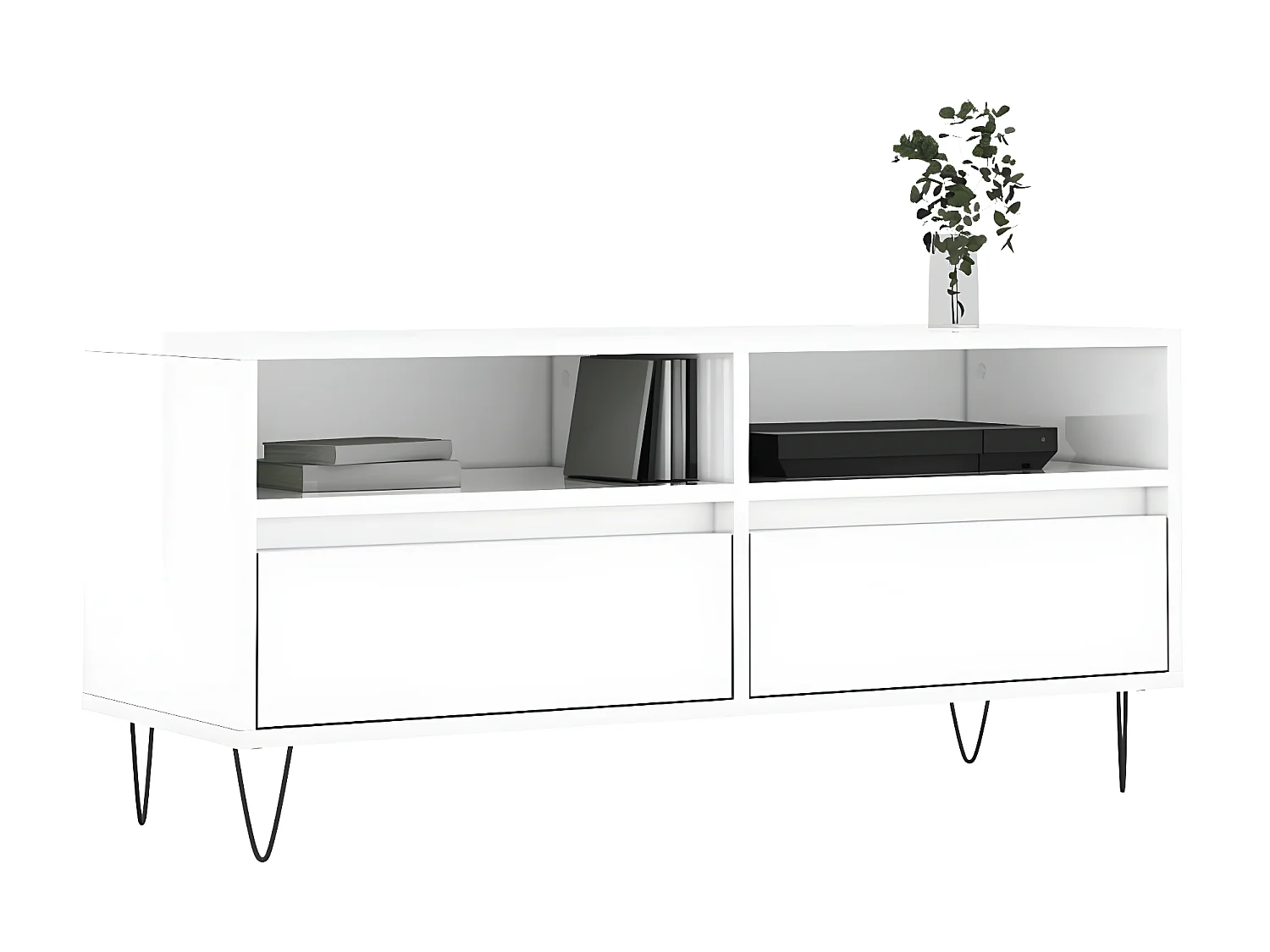 Glanzend wit tv-meubel 100x34,5x44,5 cm samengesteld hout