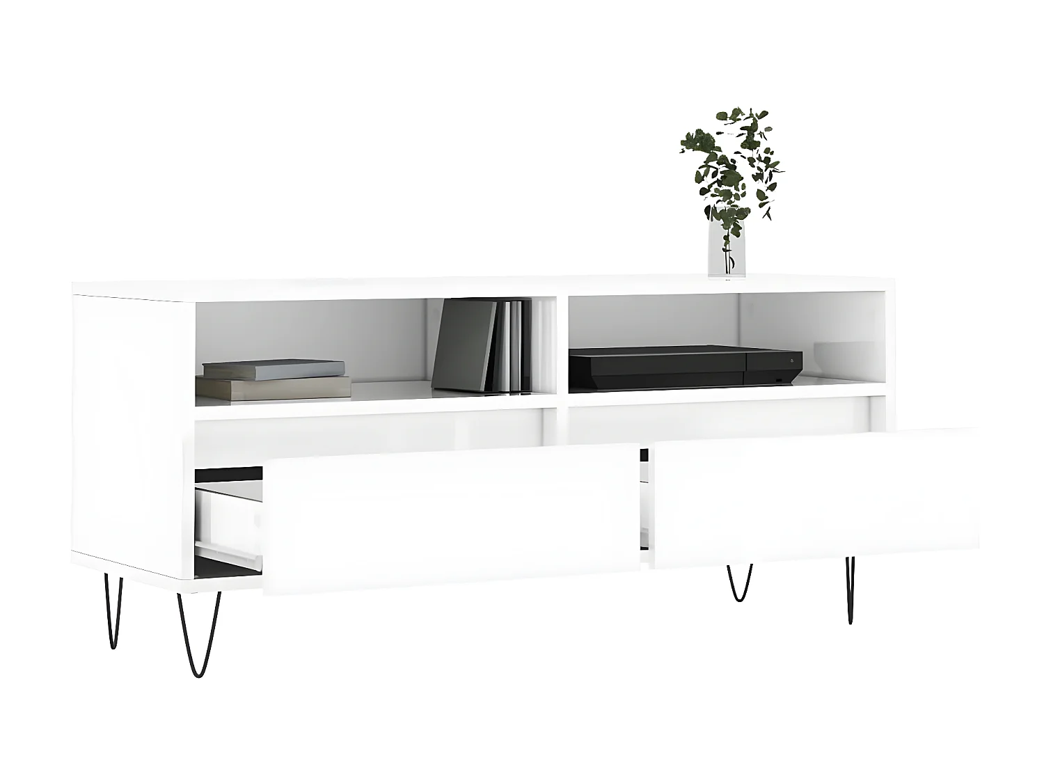 Glanzend wit tv-meubel 100x34,5x44,5 cm samengesteld hout