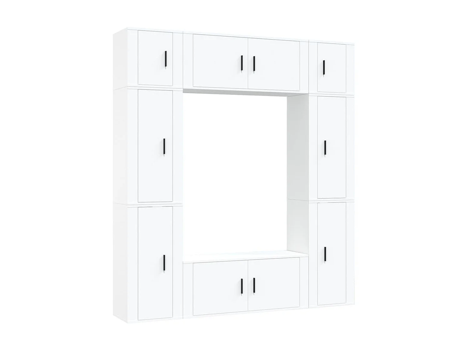 8-delige tv-meubelset wit parket