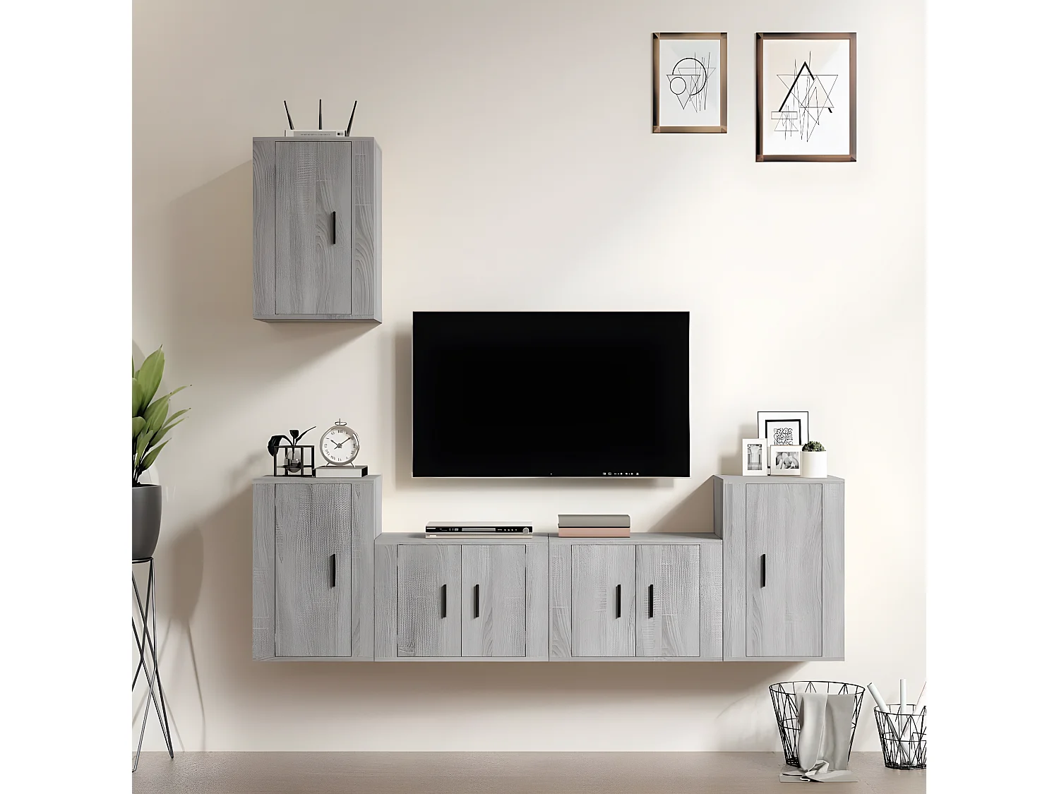 Ensemble de meubles TV 5 pcs Sonoma gris Bois d'ingénierie