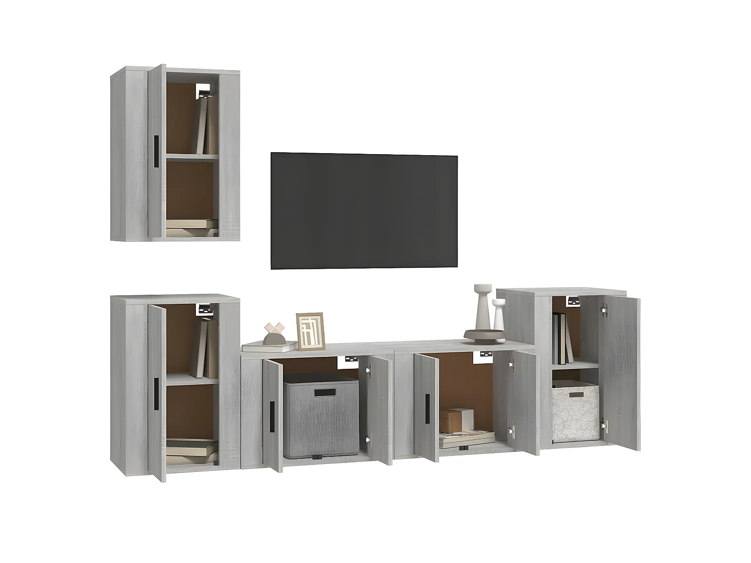 Ensemble de meubles TV 5 pcs Sonoma gris Bois d'ingénierie