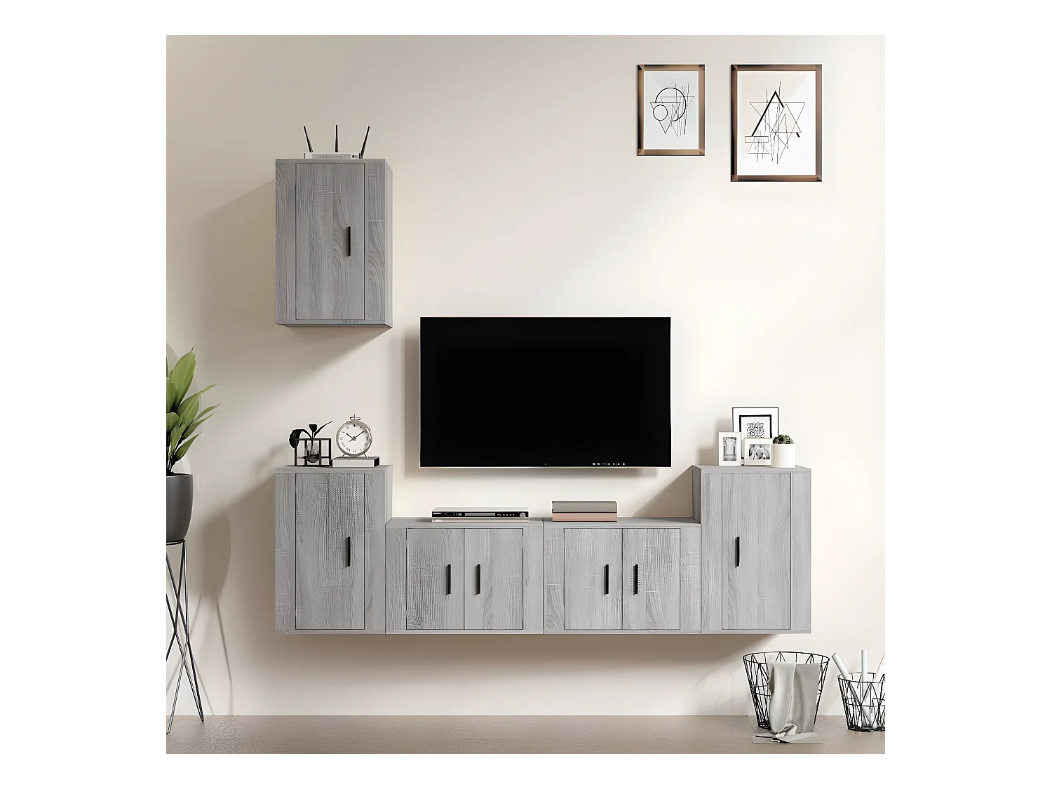 Ensemble de meubles TV 5 pcs Sonoma gris Bois d'ingénierie