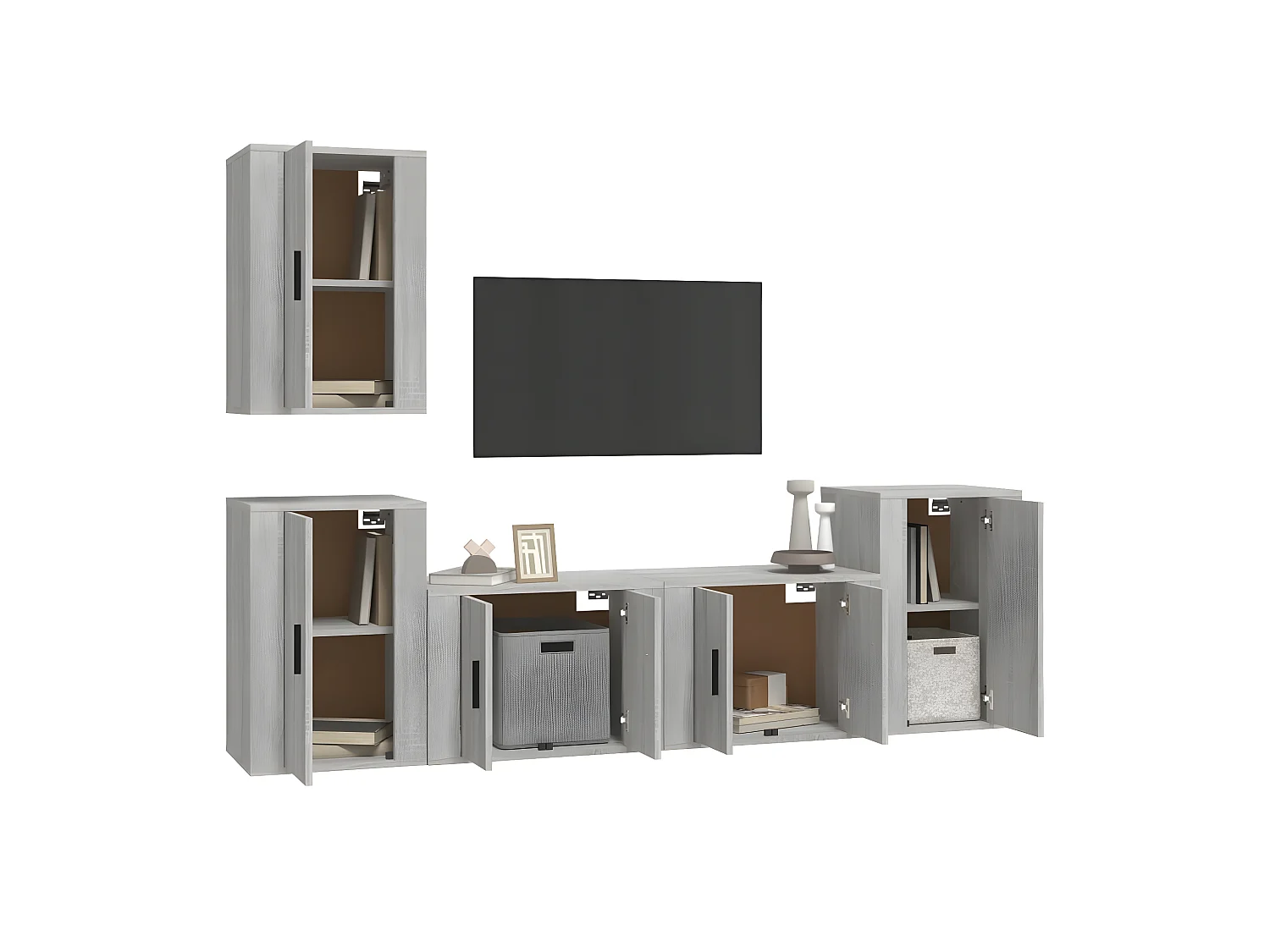 Sonoma grijs samengesteld hout 5-delige tv-meubelset