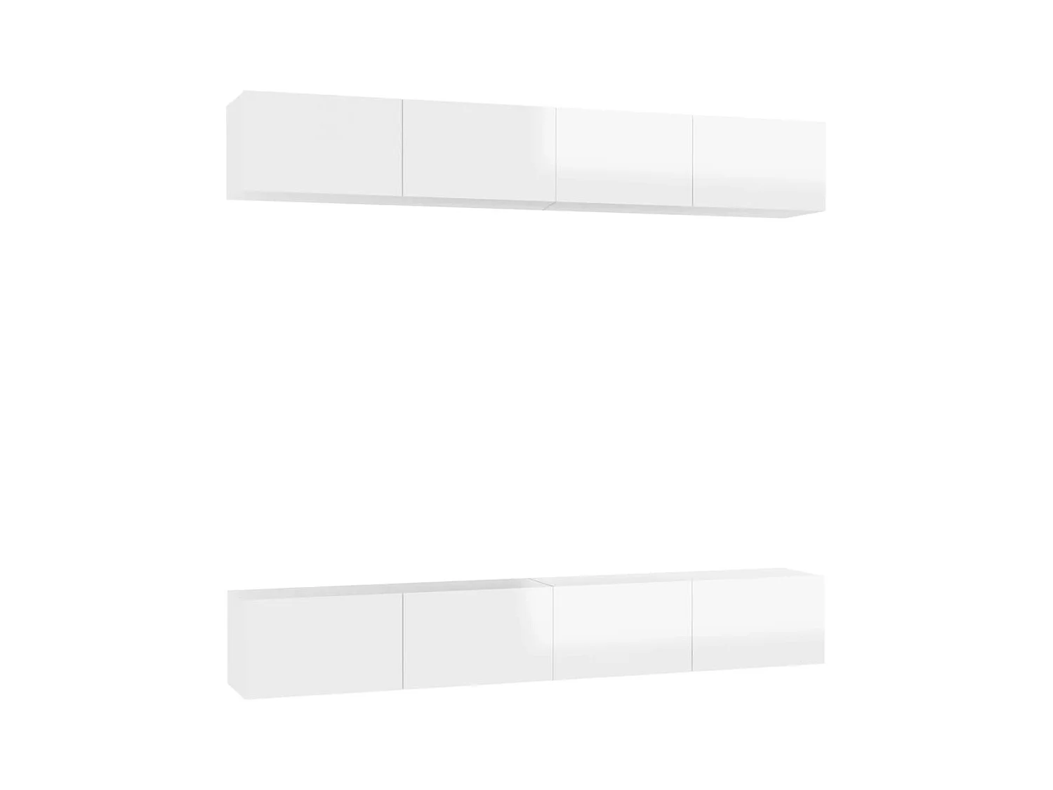 Meubles TV 4 pcs Blanc brillant 100x30x30 cm Aggloméré