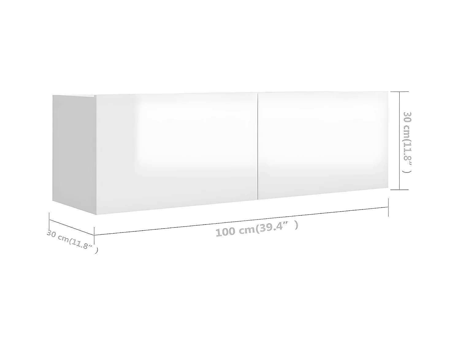 Meubles TV 4 pcs Blanc brillant 100x30x30 cm Aggloméré