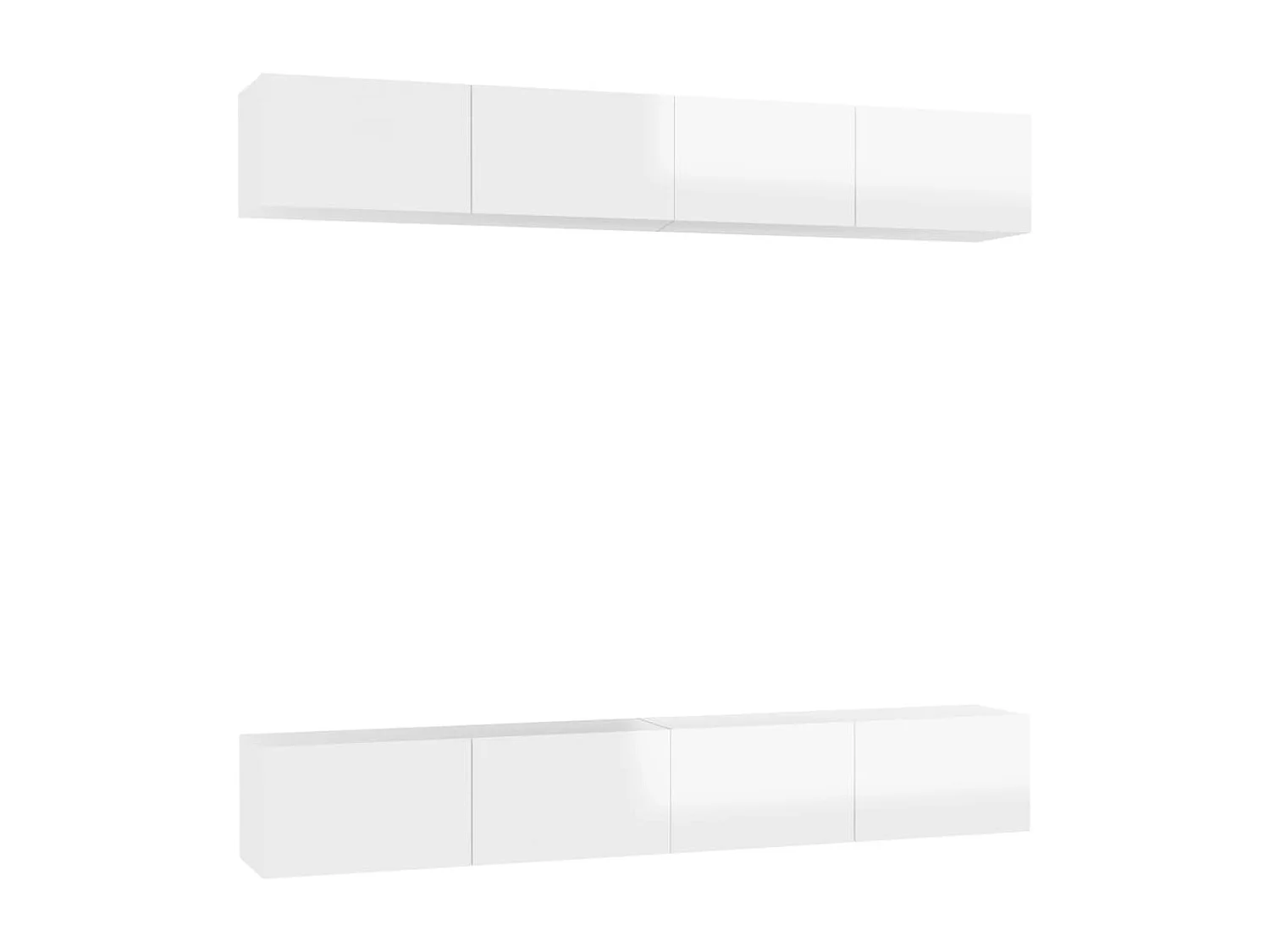 TV meubel 4 stuks Glanzend wit 100x30x30 cm Spaanplaat