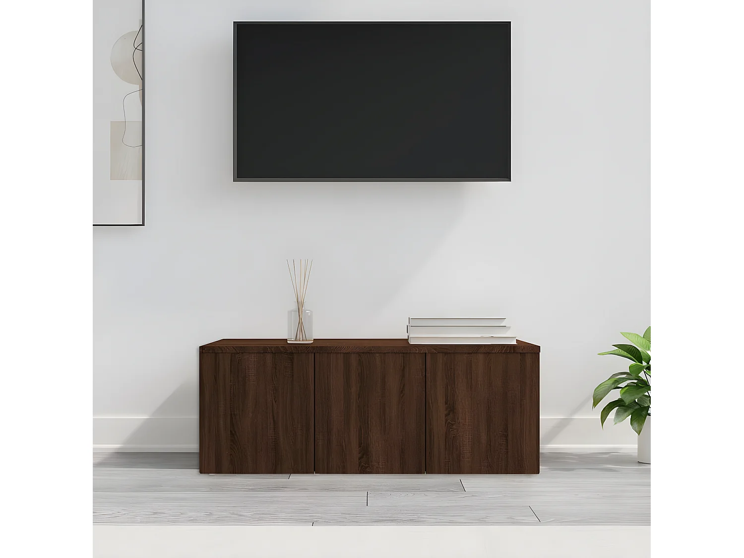Meuble TV Chêne marron 80x34x30 cm Bois d'ingénierie