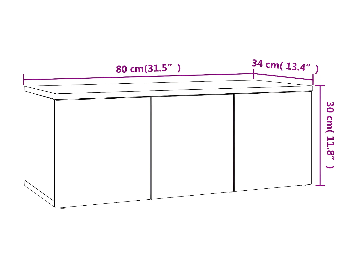 Meuble TV Chêne marron 80x34x30 cm Bois d'ingénierie