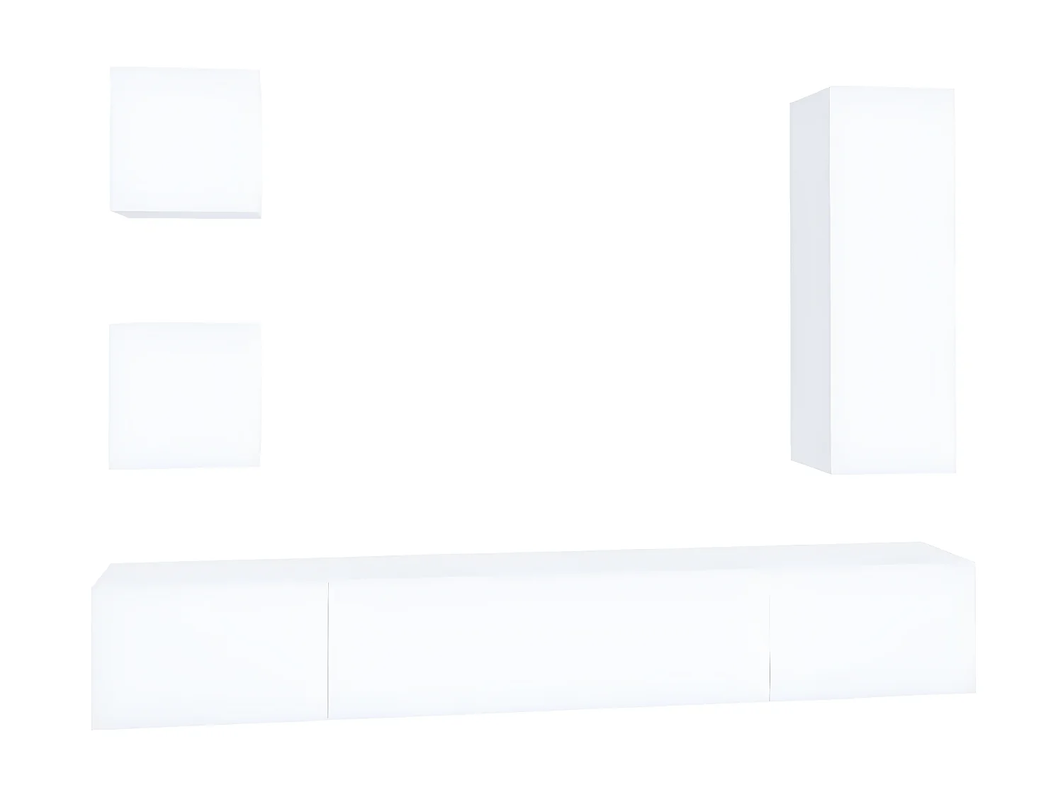 Ensemble de meubles TV 5 pcs Blanc Bois d'ingénierie