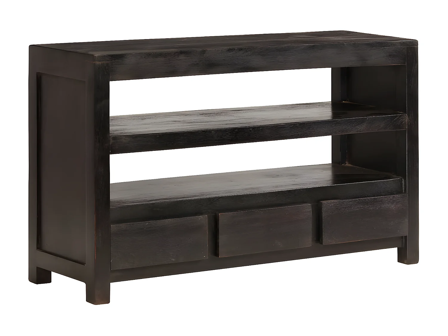 Móvel de TV madeira maciça de acácia 90 x 30 x 55 cm castanho escuro