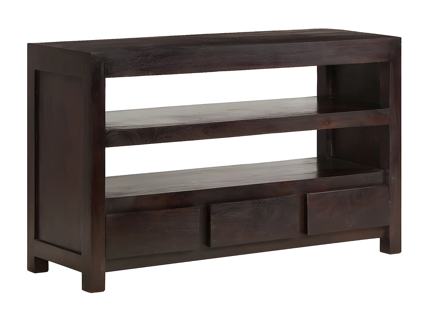 Móvel de TV madeira maciça de acácia 90 x 30 x 55 cm castanho escuro