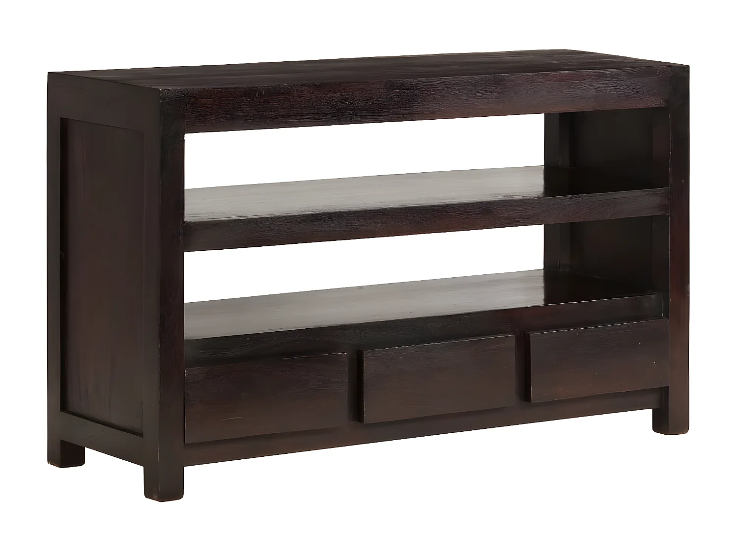 Móvel de TV madeira maciça de acácia 90 x 30 x 55 cm castanho escuro