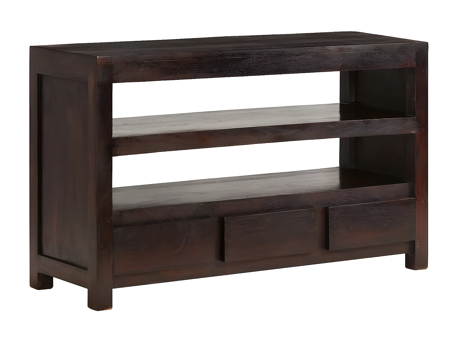 Móvel de TV madeira maciça de acácia 90 x 30 x 55 cm castanho escuro