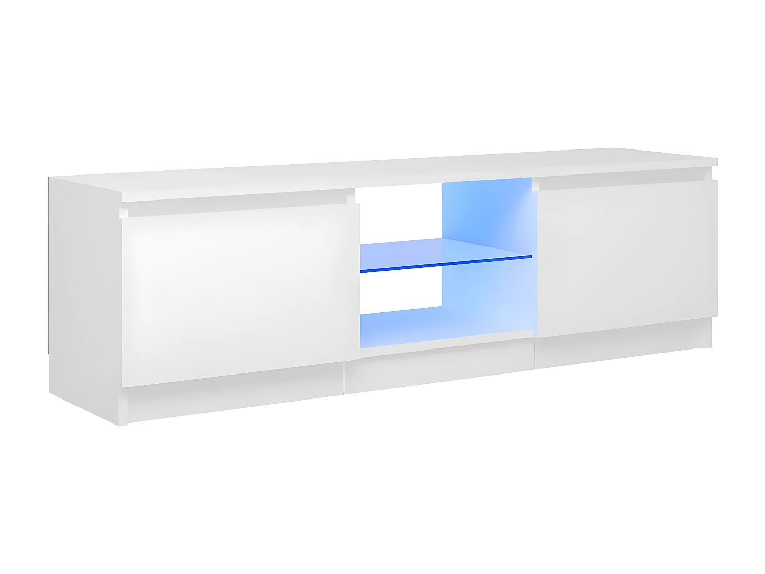 Meuble TV avec lumières LED Blanc 120x30x35,5 cm