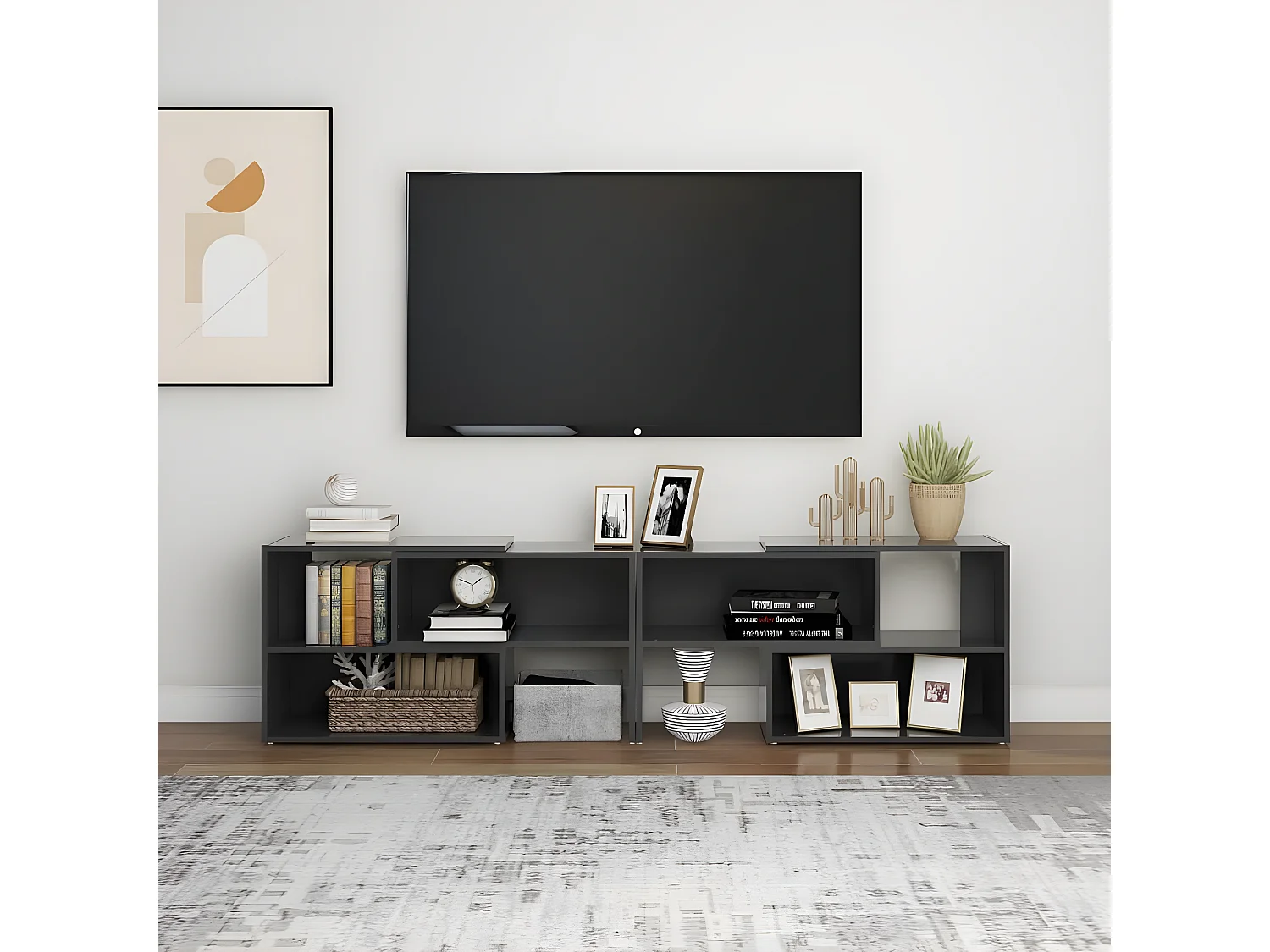 Meuble TV Gris 149x30x52 cm Aggloméré
