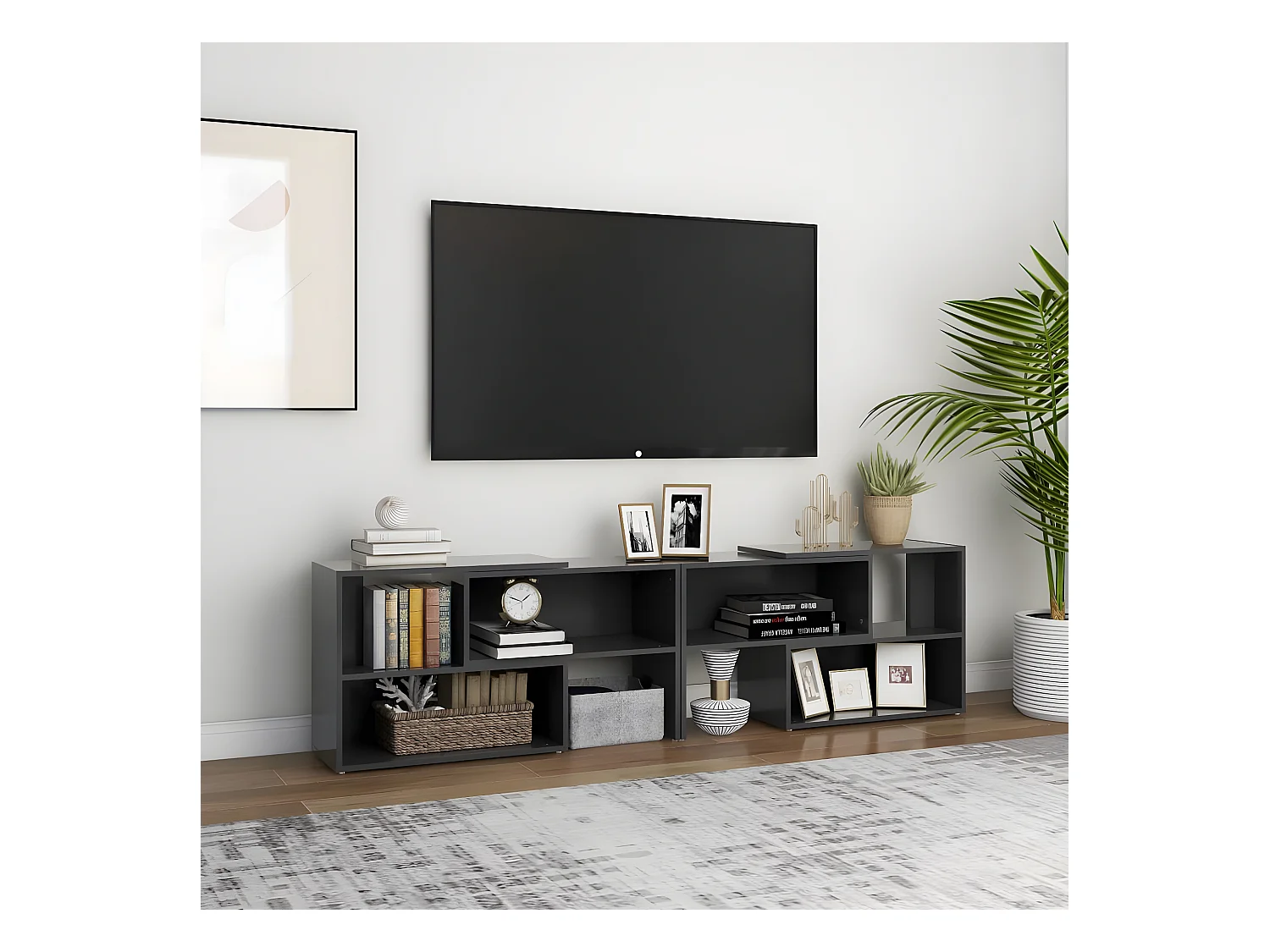 Mobile TV grigio 149x30x52 cm Truciolato