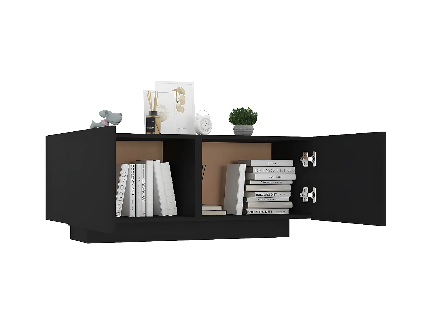 Meuble TV Noir 100x35x40 cm Aggloméré