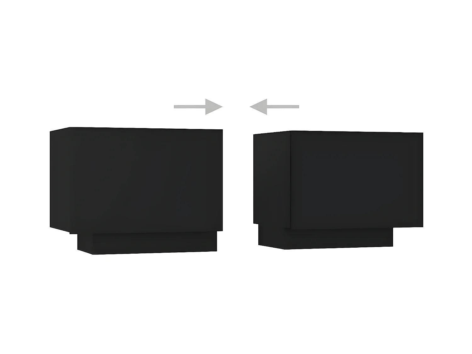 Meuble TV Noir 100x35x40 cm Aggloméré