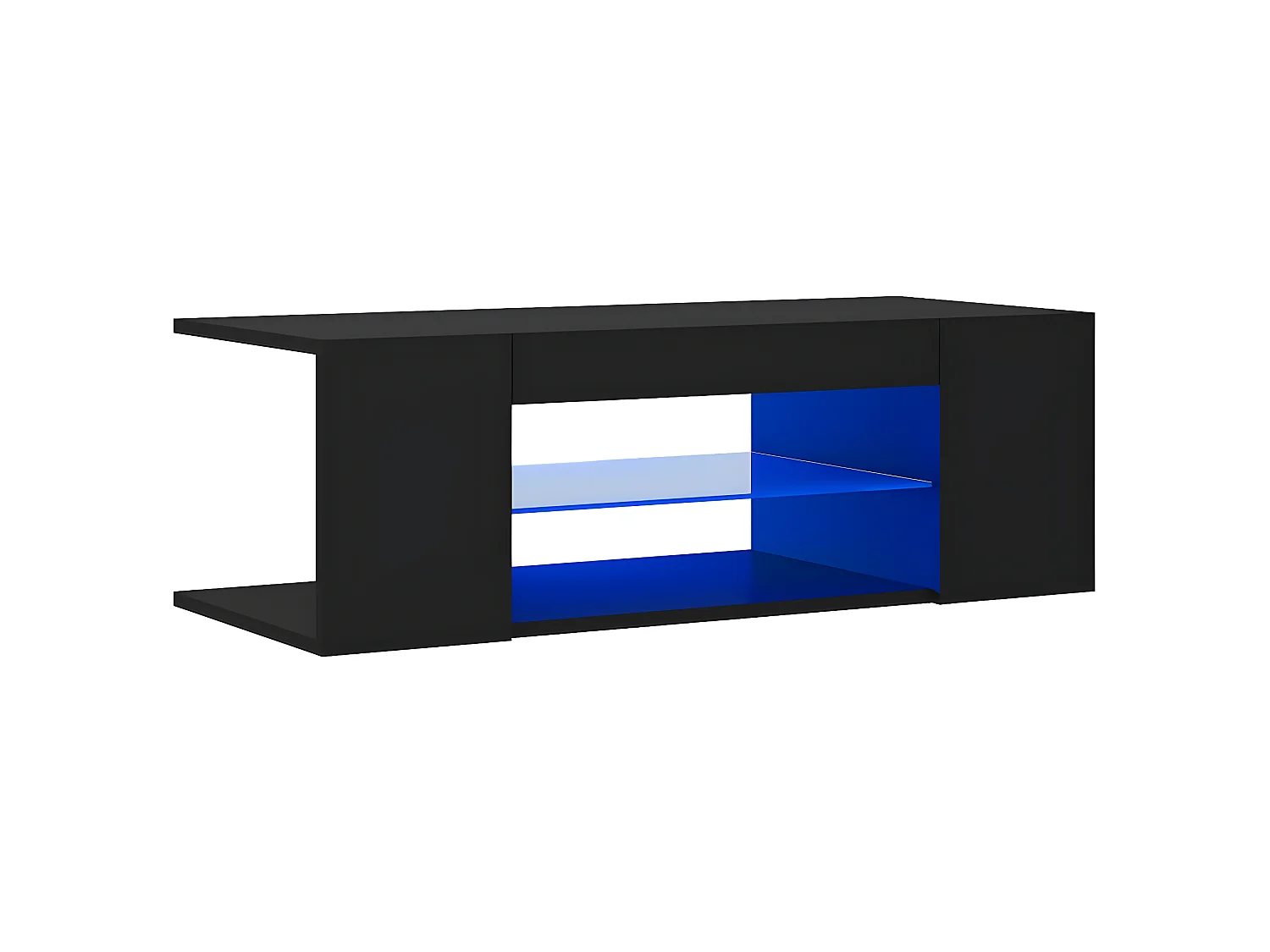 Mobile TV con luci LED Nero 90x39x30 cm