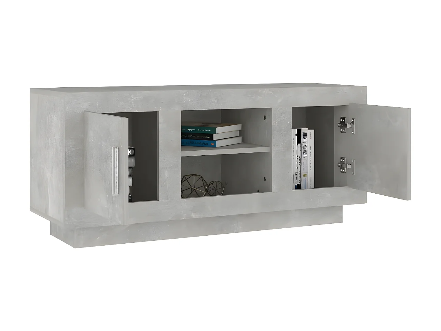 Mobile TV grigio cemento 102x35x45 cm in derivati del legno