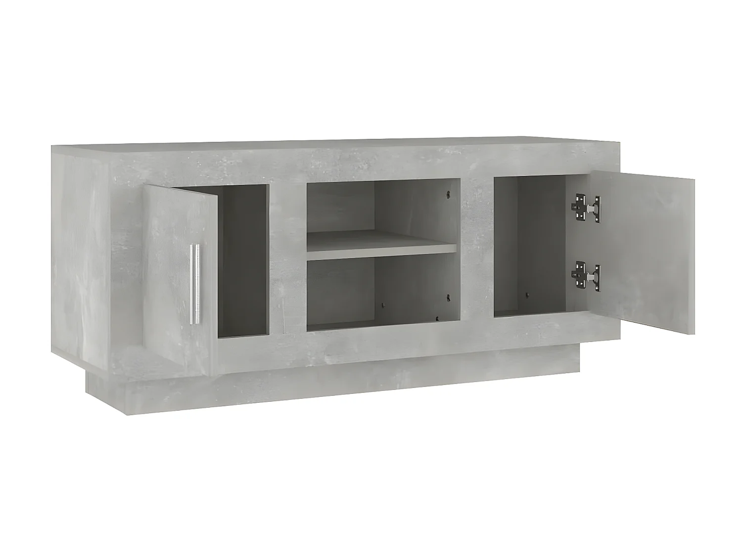 Meuble TV gris béton 102x35x45 cm bois d'ingénierie