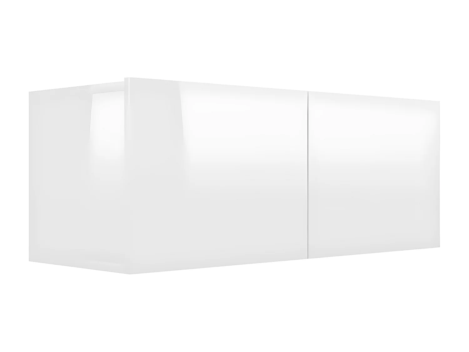 4-delige TV-kastenset Glanzend wit spaanplaat