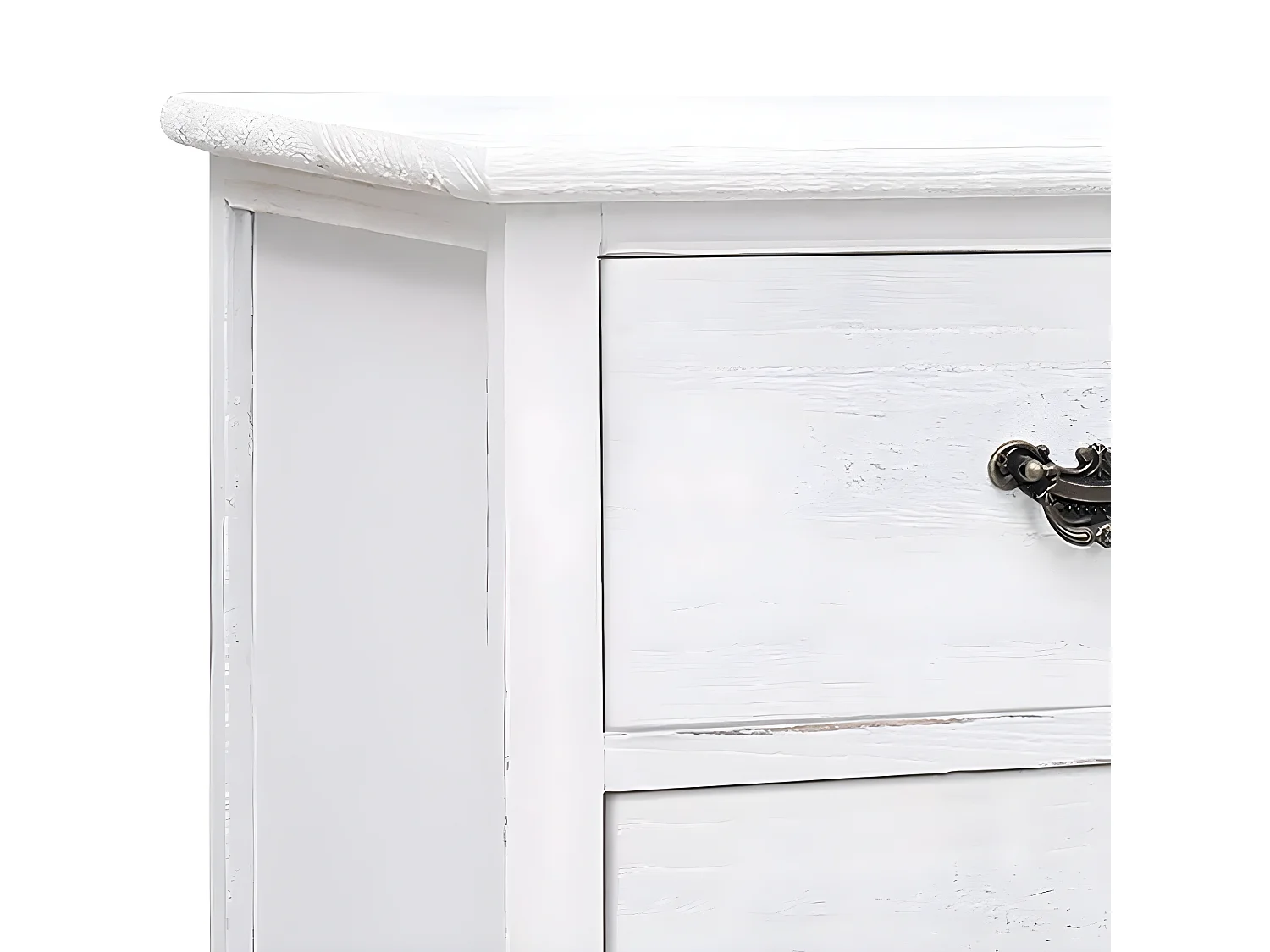 Mobile TV Bianco antico 108x30x40 cm Legno massello di Paulownia