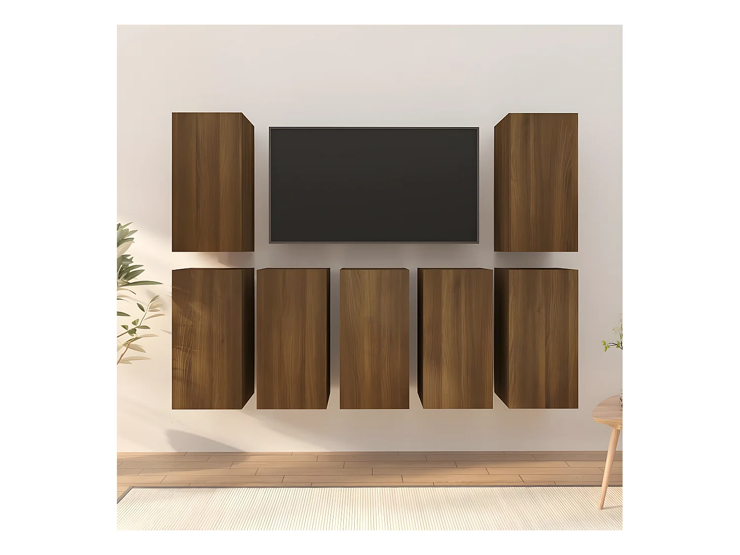 TV-meubel 7 stuks Bruin eiken 30,5x30x60 cm Bewerkt hout