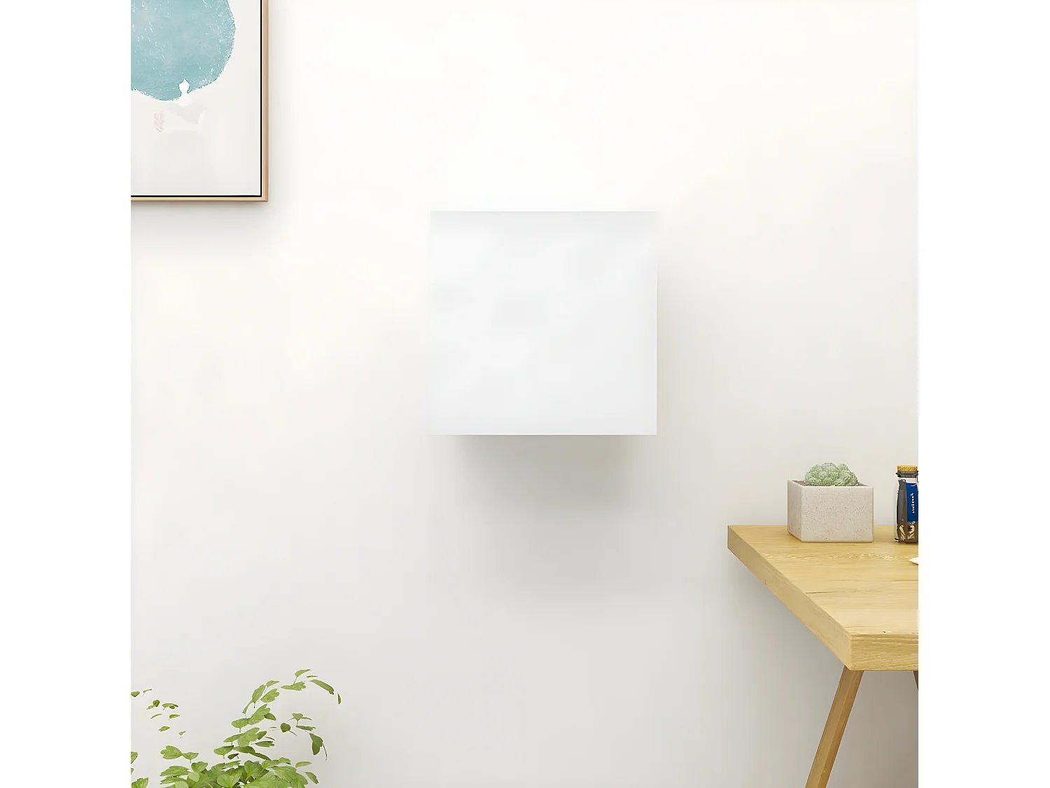 Mueble TV de pared Blanco Brillo 30,5x30x30 cm
