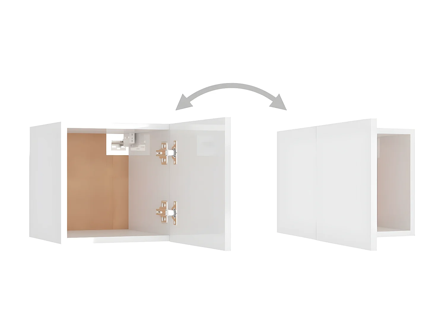 Mueble TV de pared Blanco Brillo 30,5x30x30 cm