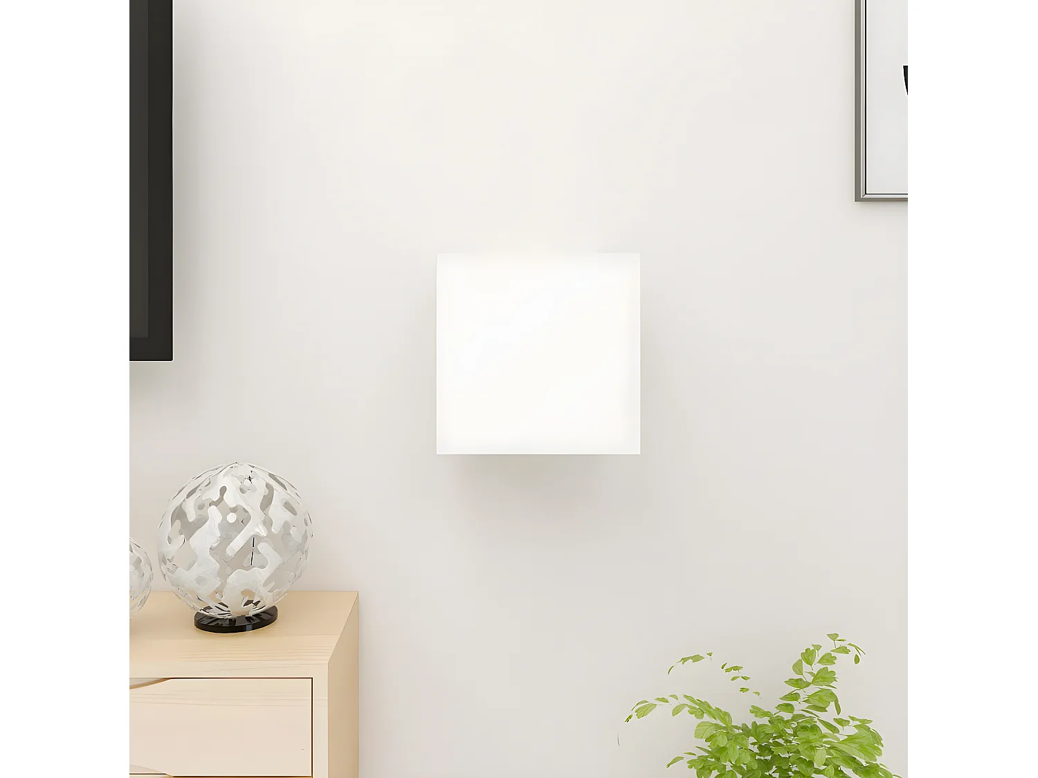 Meuble TV mural Blanc brillant 30,5x30x30 cm