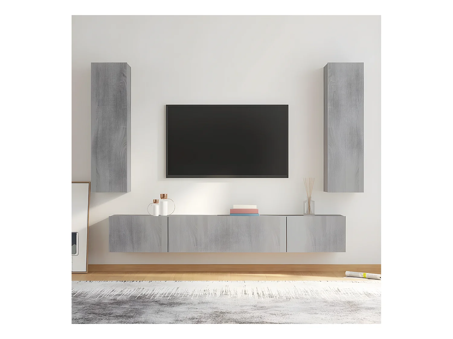 Ensemble de meubles TV 4 pcs Sonoma gris Bois d'ingénierie