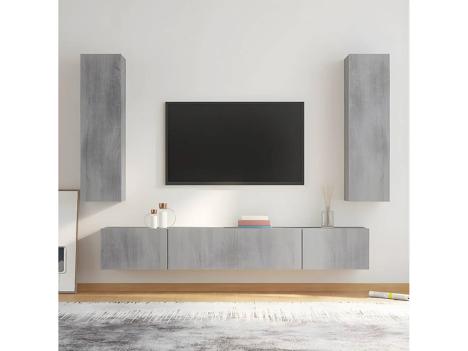 Ensemble de meubles TV 4 pcs Sonoma gris Bois d'ingénierie