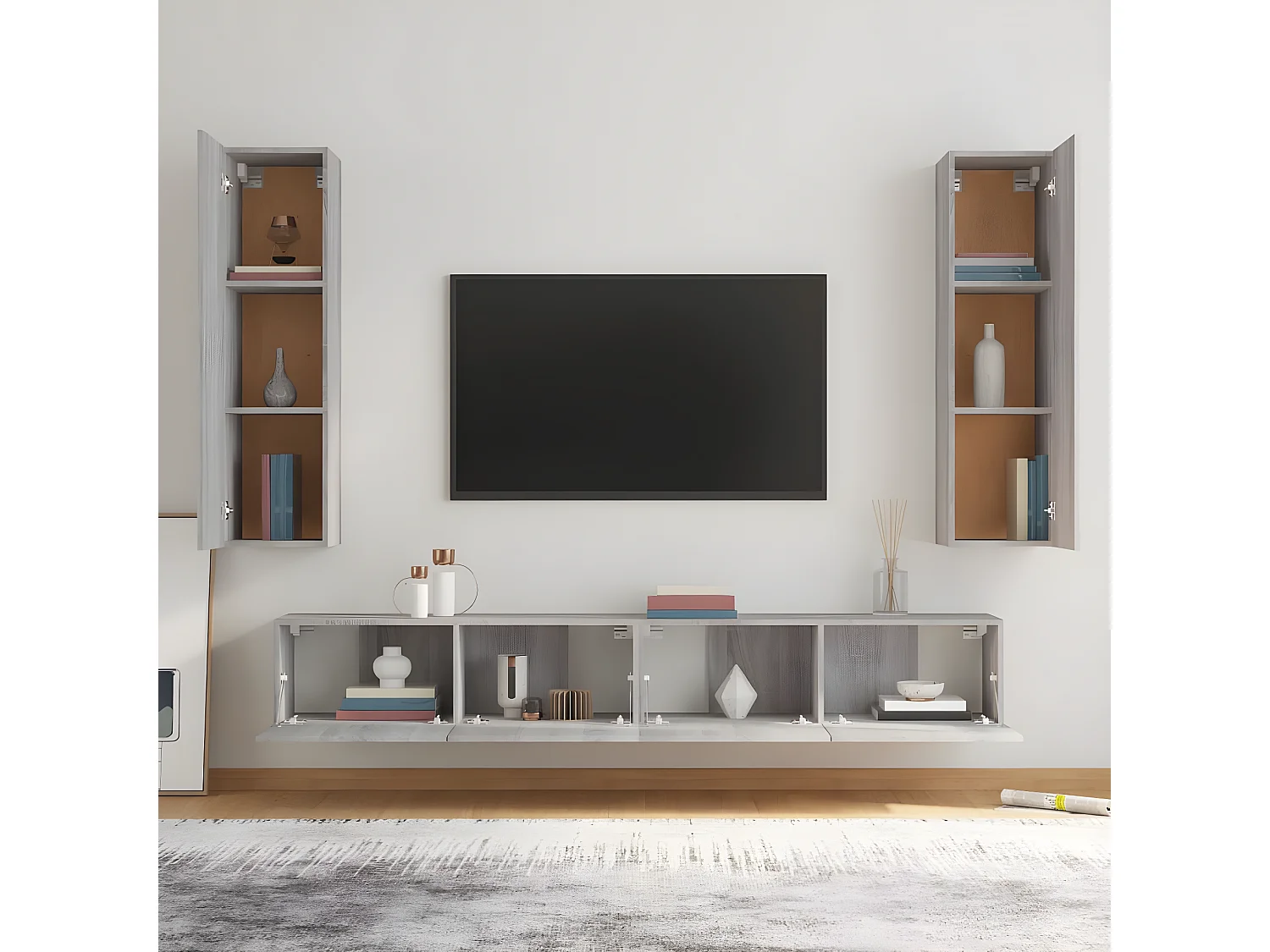 Ensemble de meubles TV 4 pcs Sonoma gris Bois d'ingénierie
