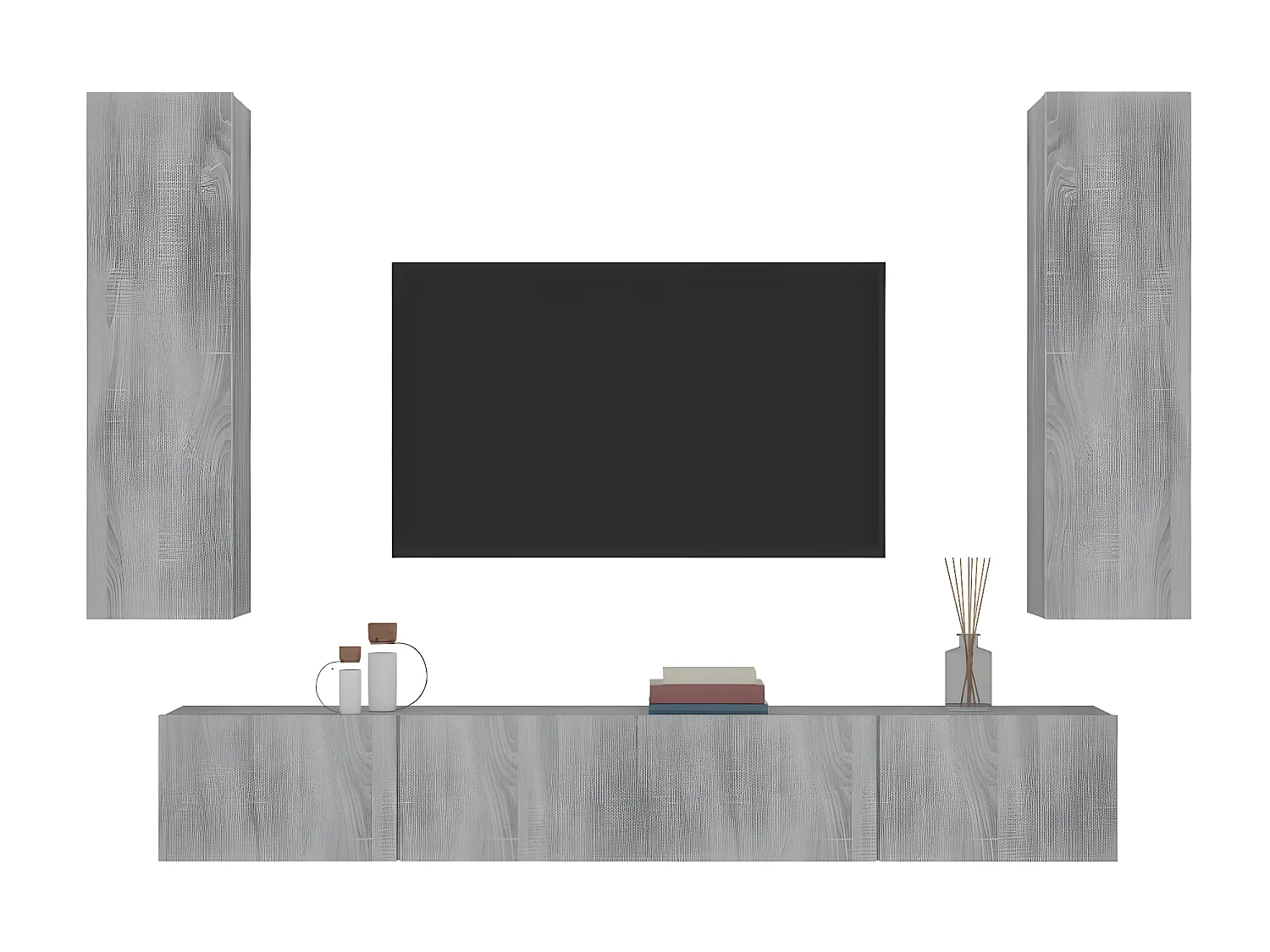 Ensemble de meubles TV 4 pcs Sonoma gris Bois d'ingénierie