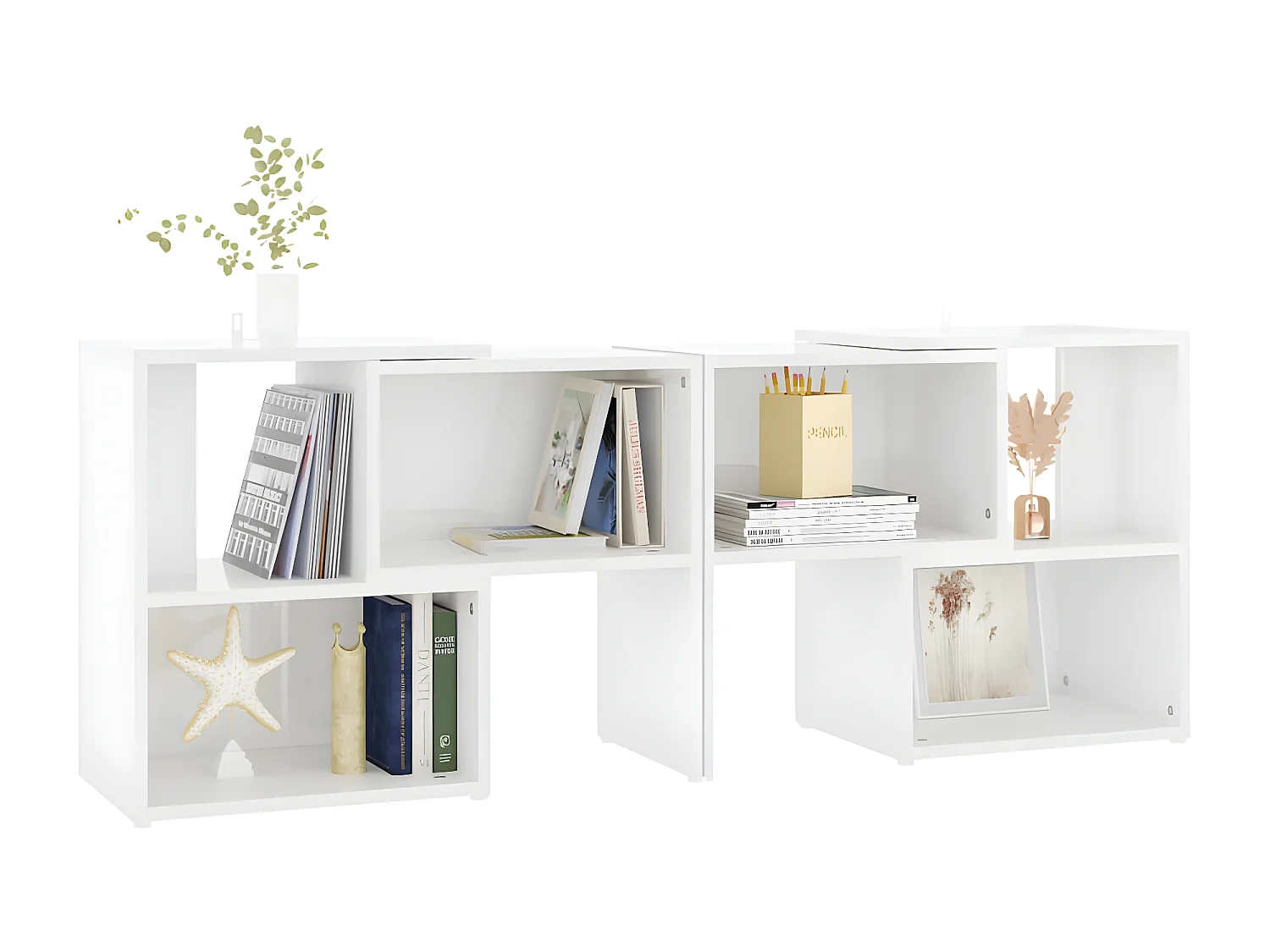 Móvel de TV branco brilhante 104x30x52 cm aglomerado