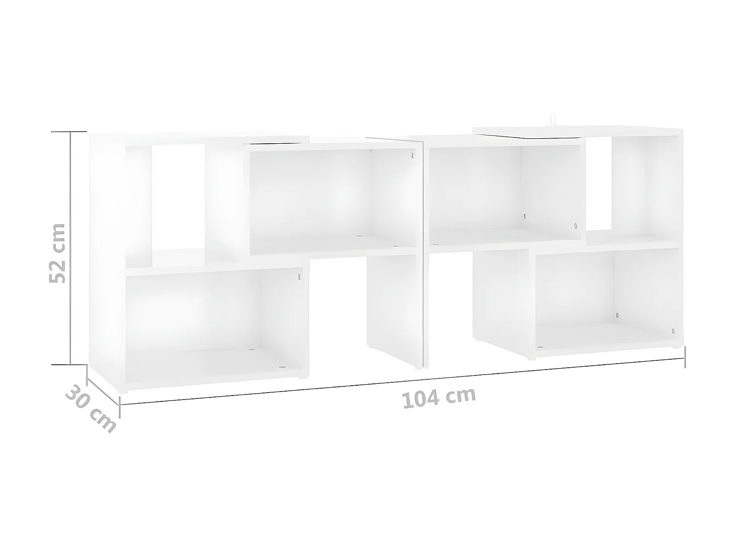 Móvel de TV branco brilhante 104x30x52 cm aglomerado