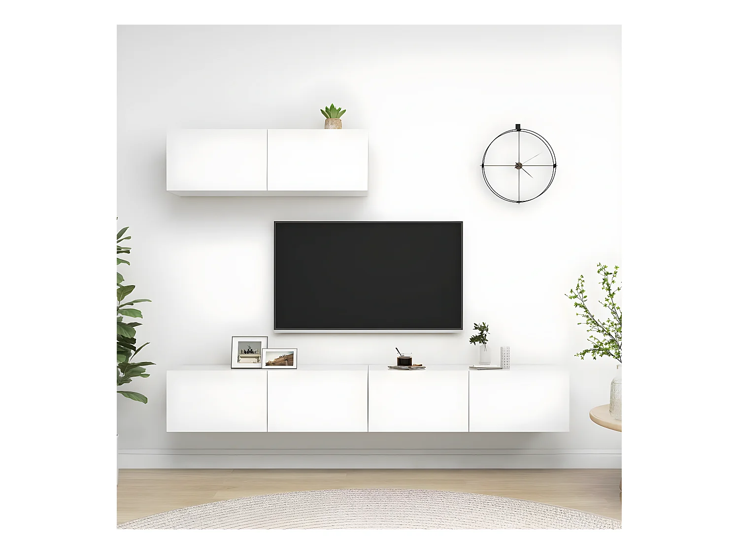 Mueble TV 3 piezas Aglomerado Blanco