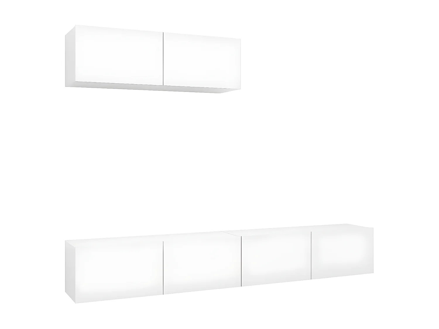 Mueble TV 3 piezas Aglomerado Blanco