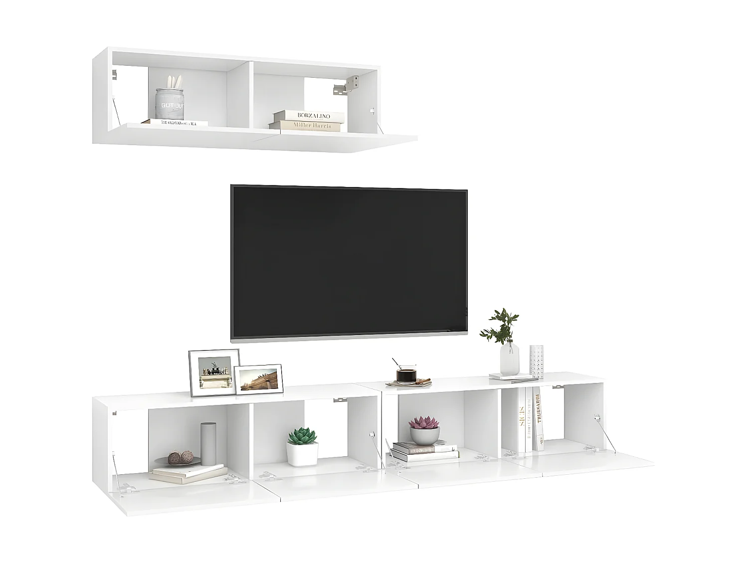 Mueble TV 3 piezas Aglomerado Blanco