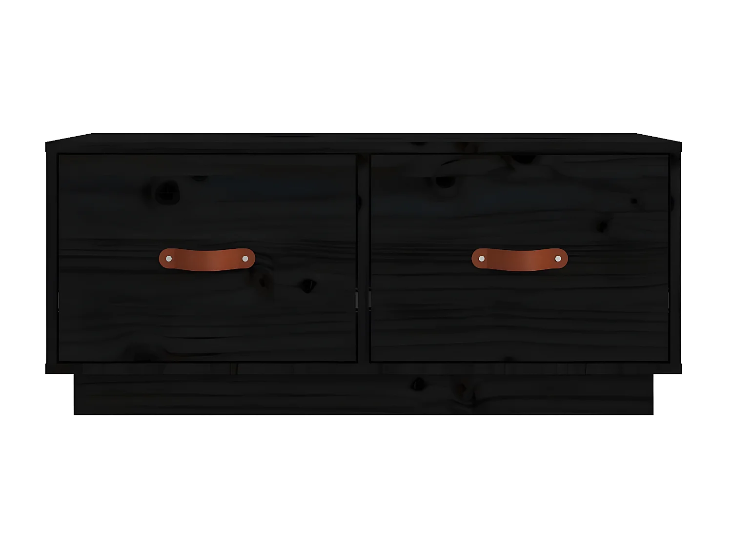 Meuble TV Noir 80x34x35 cm Bois de pin massif