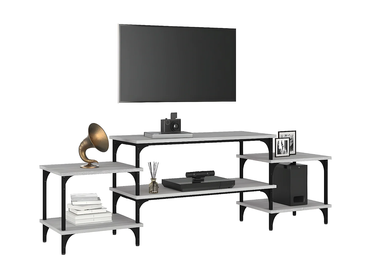 Meuble TV Sonoma gris 157x35x52 cm bois d'ingénierie