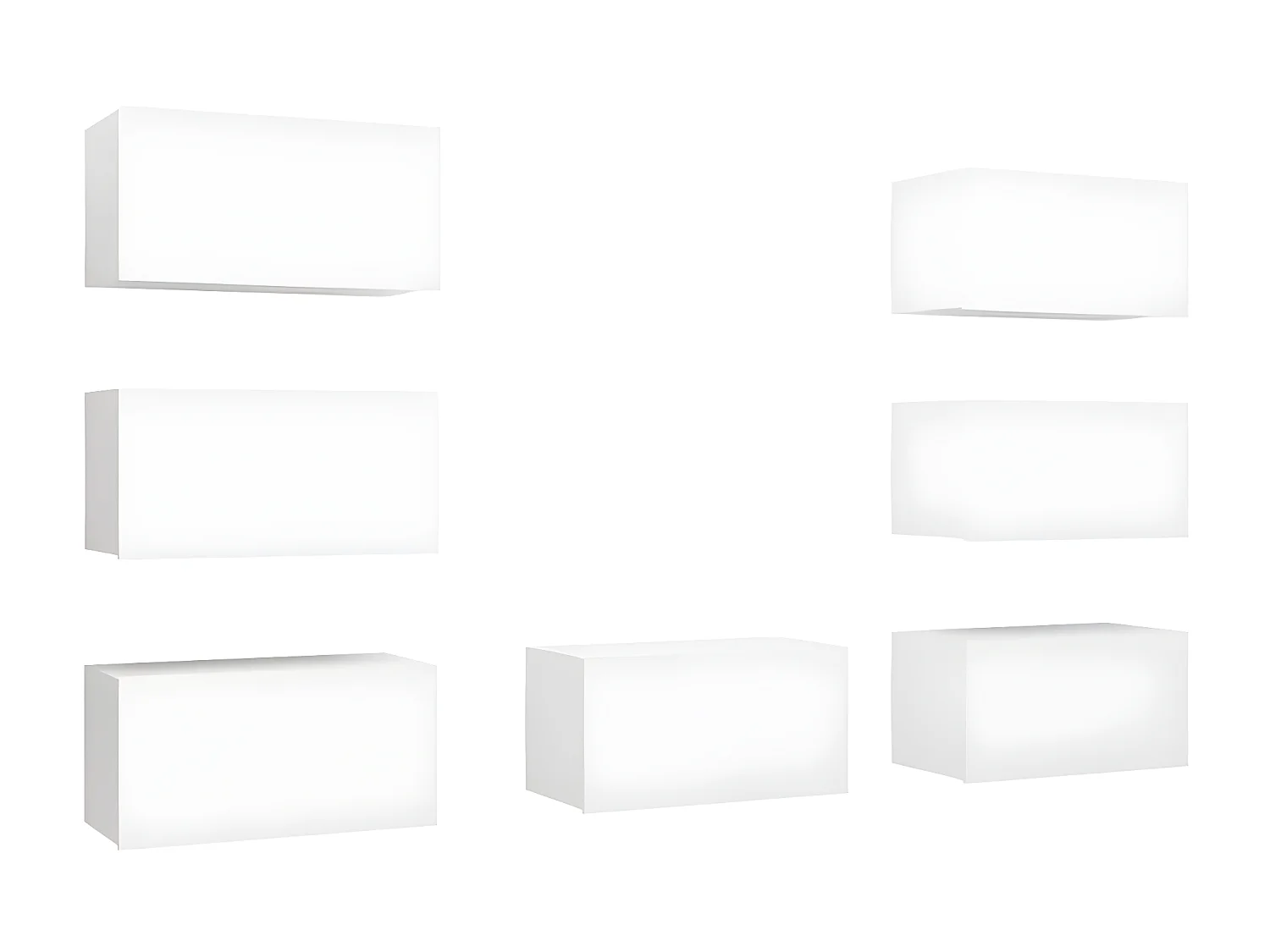 Mobile TV 7 pz Bianco 30,5x30x60 cm Truciolato