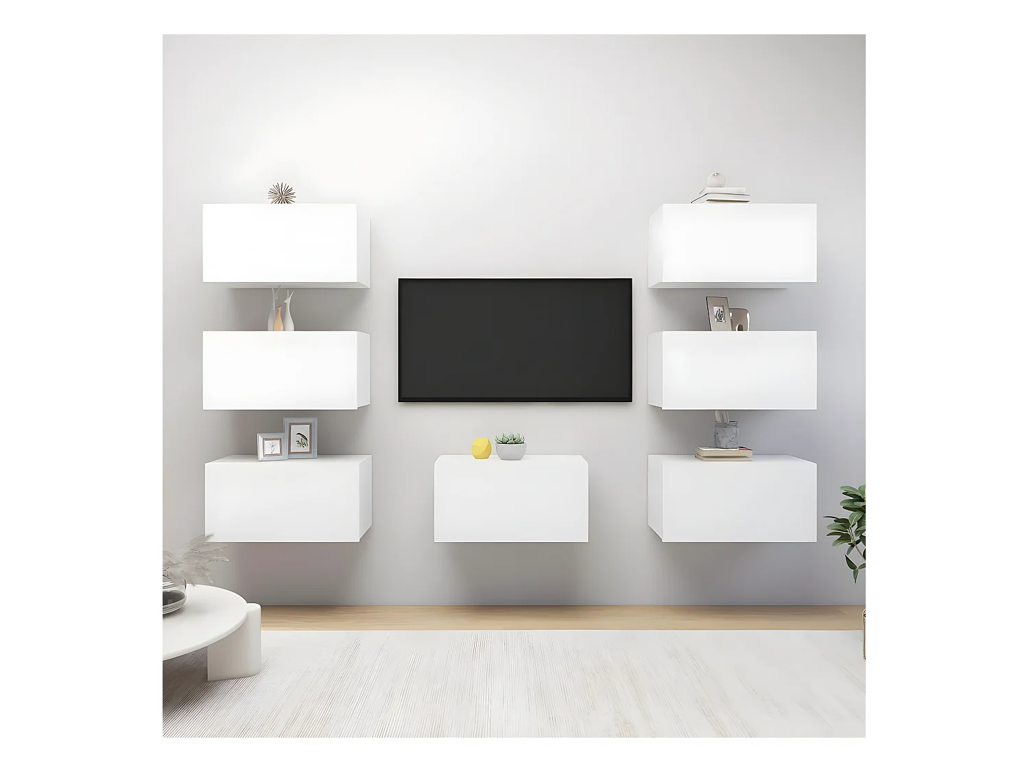 TV meubel 7 stuks Wit 30,5x30x60 cm Spaanplaat