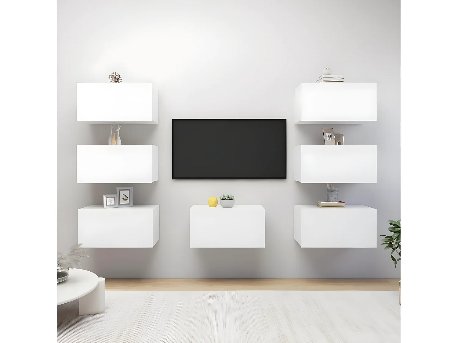 Meubles TV 7 pcs Blanc 30,5x30x60 cm Aggloméré